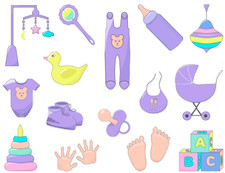 15 Stanzteile Baby Geburt