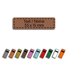 Aufnäher mit Wunschtext Name - Label Patch Kunstleder Applikation 55x15mm Gravur