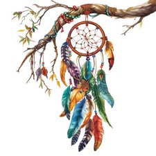 Indian headdress sticker 9x9