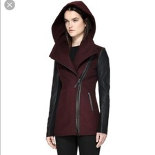 TOP! MACKAGE Designer Winterjacke Kurzmantel Wolle Leder Gr. M