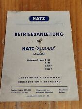 Hatz Diesel E80 E85 E80F E85F Betriebsanleitung traktor tractor prospekt K23