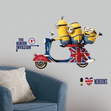 RoomMates - Minions auf Vespa - Wandtattoo Wandsticker Wandaufkleber Wandbilder