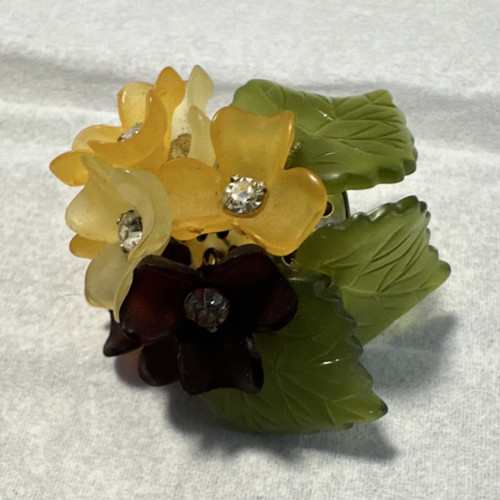 Blumen brosche mehrfarbig aus - mehrfarbig,