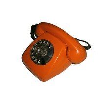 Retro Telefon mit  Wählscheibe Orange FeTAP 611 POST 70er Jahre ungetestet