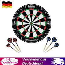 Profi Dartscheibe Sisal Dartboard Bristle Board 6 Steeldart Pfeile Flights Set