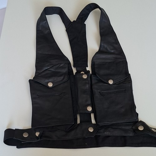 Biker lederweste schwarz - biker,