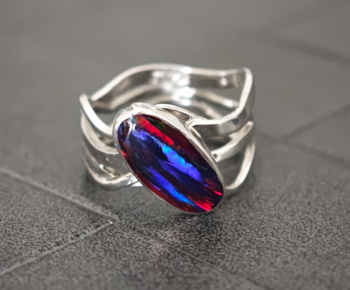 Breiter 925 silber - silber, ring
