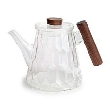 tealogic Teekanne Knut Glas mit Holzgriff 1,2 L