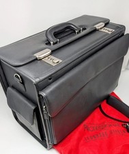 Leonhard Heyden, Aktentasche, Pilotenkoffer Leder schwarz Business, Vintage 90er