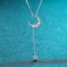 0.4CT Moissanite Moon & Star