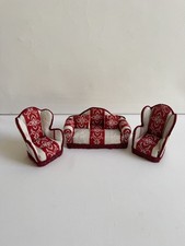 Puppenhaus Vintage Regency französische Handarbeit Sofa Garnitur Sessel Garnitur Wohnzimmer