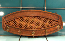 antik Wand Garderobe Messing Haken Leiste Wiener Geflecht klein HBT 23,5x51x6