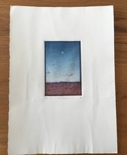 Aquatinta Radierung abstrahierte Landschaft - signiert - zwei Bilder / Drucke