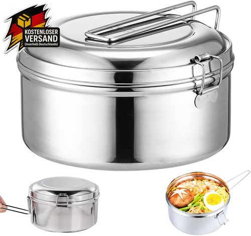 Edelstahl lunchbox 1200ml rund - lunchbox,