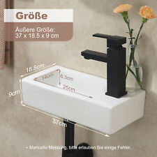 Gäste WC Waschbecken Klein Keramik I Handwaschbecken Waschtisch Bad 37*18cm Weiß