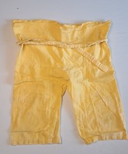 Thai Fischerhose Capri Hose einfarbig gelb zum Binden Gr. 122