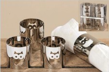 12 Serviettenringe Eule Metall