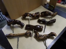 Vintage Korkenzieher Wurzelholz Flaschenöffner Rustikal Holz Deko