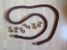 dickes Seil, ca. 365 cm, ehemals an einer Rezeption befestigt, inkl. 6 Halter