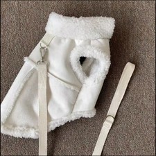 Ohne Seil Einfarbiger Hundemantel ✅Neue✅ warme Winterjacke L Weiß für Bichon...