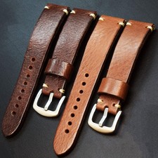 Vintage Uhrenarmband aus pflanzlich gegerbtem Leder,18–26 mm Armband im rustikal