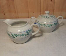 Milchkännchen & Zuckerdose Reinecke Porzellan Grün-Blaues Dekor
