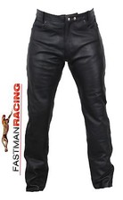 Motorradhose Leder Herren Biker Chopper  Freizeit Lederjean Protektoren Qualität