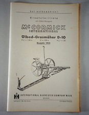 Teilekatalog McCormick International Ölbad-Grasmäher D-10 Baujahr 1951