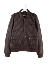 Puma Leder Jacke Braun L Herren