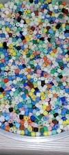 DDR Glasperlen Walzenperlen bunter Mix 1kg Basteln Untersetzer Indianerschmuck *