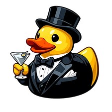 3x Sticker Rubber Duck Tuxedo