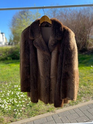 Nutria echtpelz jacke - jacke, braun