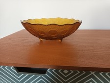 Obstschale Auf Füßen Glas Braun Retro