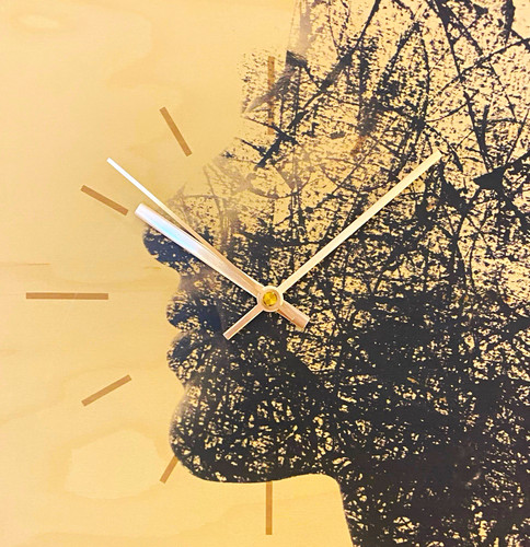 Quadratische holz wanduhr - quadratische, holz-