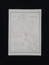 1845 Antik Farbe Map Of