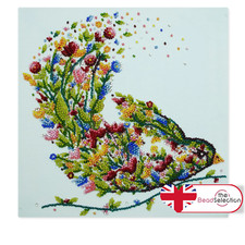 EIN SINGENDER VOGEL ABRIS KUNST PERLEN STICKSET MIDI 20cm x 20cm ( AMB-094)