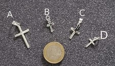 massiv Sterling Silber 925 Kreuz Anhänger Kommunion Konfirmation Taufe mit Kette