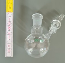 Stickstoffkolben 50ml / Labor-Rundkolben 50 ml mit Seitenstutzen, NS 18/9