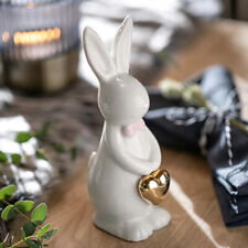 Hase Goldherz 17 cm glasiertes