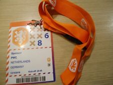 TICKET Media Sponsor & Lanyard 13.10.2018 Niederlande - Deutschland 