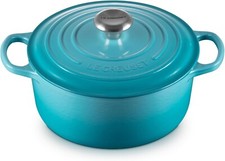 Le Creuset Signature emaillierte runde Auflaufform aus Gusseisen mit Deckel, 24 cm, 4