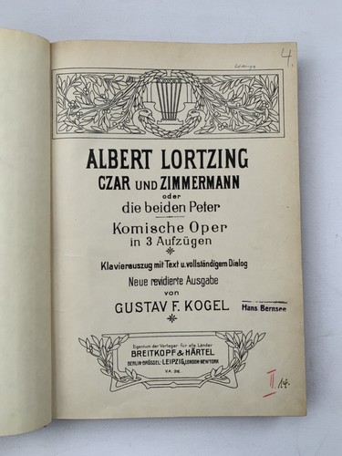 Noten lortzing zar und - noten.,