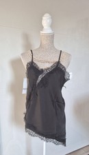 Spitzenshirt schwarz neu - -,