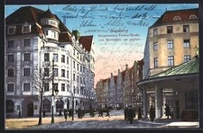 AK Augsburg, Bürgermeister Fischer-Strasse vom Königsplatz aus mit Moritzplatz 