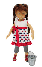 Boneka Strand-Outfit kleine Wale für 24cm/10" Puppen passt Boneka, Plusczok