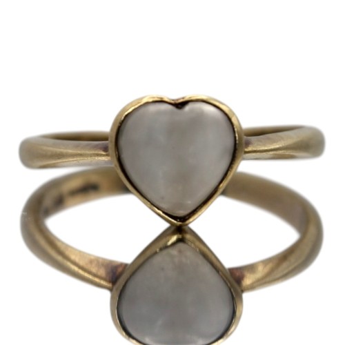 Gold herz ring gelb weiß - herz,