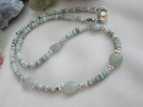 Larimar aquamarin kette - larimar,,