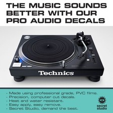 Technics - weißer Plattenspieler Aufkleber Sticker - SL 1210 MK2 MK3 MK7