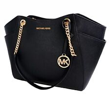 Michael Kors Damen Tasche Handtasche Jet Set Travel Chain LG Leder Schwarz neu