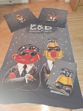 Vintage Sesamstraße Bettwäsche Ernie und Bert Bettbezug 135x200 80x80 / 4 Teile!